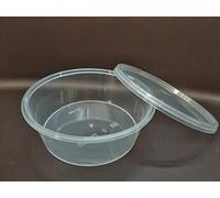 Unbekannt 50 x Round Clear Plastic Jars Containers with Matching Lids Microwave Safe Food Safe Travel 250ml