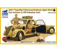 Unbekannt Bronco Models CB35156 - Model Kit - German DAK Topolino Italian Light Staff Car Simpson's If8 Intantry Cart