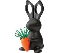Unbekannt Desk Bunny QL10115-BK Desk Set with Scissors and Paper Clip Holder Plastic Black Orange