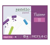 Unbekannt FABRIANO Tiziano Pastel Pad White 30.5 x 41.0 cm 24 Sheets 160 g/m2 High Rag Acid and Ageing Resistant Grippy Rough Surface, 30,5 x 41 cm