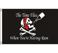 Unbekannt Flag in Pirate Design, Time Flies When You're Having Rum, 12.7 x 7.6 cm