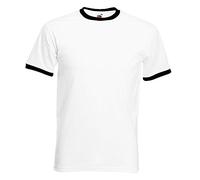 Unbekannt Fruit of the Loom Ringer T Contrast T-Shirt Multi-Coloured white/black Size:M
