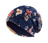 Unbekannt Lace Chemo Hats Women's Summer Beanie Head Scarf Super Soft Slouchy Turban Headwear Hop Wraps Beanie Hat Cap for Hair Loss, Cancer, Chemo, darkblue, One Size
