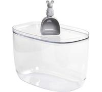 Unbekannt Qualy Lucky Mouse QL10298-CL-GY Storage Container with Plastic Measuring Spoon in Grey/White Capacity 7 L Container 20 cm x 30 cm x 18.6 cm Measuring Spoon 13.2 x 7 x 8 cm