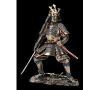 Unbekannt Samurai Figurine - Japanese Warrior in Armour with Two Swords, Bronze, 23 cm