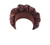 Unbekannt Satin Nightcap Women's Satin Bonnet Sleep Cap Silk Night Hat Bonnet Breathable Silk Sleep Cap Adjustable Silk Bonnet Silk Hood for Sleeping Soft Satin Hood, coffee, One Size Fits All