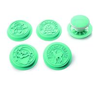 Unbekannt silikomart, Kit Silicone Biscuit Moulds XMAS STAMP, Kit composition 1 Transparent TRITAN™ Cutter, 4 Silicone Moulds, 1 Cookbook, Ø 87 mm h 16 mm, Made in Italy