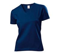 Unbekannt Stedman Classic V-Neck T-Shirt Women s blue navy Size:L