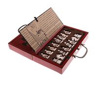 Unbekannt Vintage Chinese Terracotta Warriors 32 Chess Set Wood Table Chess Games Gift AOD