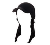 Unbekannt Women's Headscarf Sun Visor Cap with Peak Elastic Cotton Bandana Turban Summer Beanie Hat Headwear Chemo Headscarf for Cancer Chemotherapy Hair Loss, black, One Size