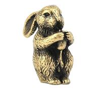 Unbekannt Zodiac Animal Statue Incense Holder for 0.2cm Stick Incenses Home Fengshui Decoration (without Ash Holder, Pure Brass) AOD (Rabbit)