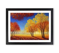 Unbelievable Autumn Forest Framed Wall Art Print A2 Black