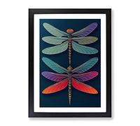 Unbelievable Dragonflies Framed Wall Art Print A2 Black
