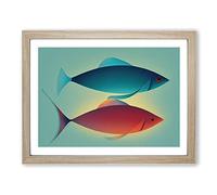 Unbelievable Fish Framed Wall Art Print A2 Oak