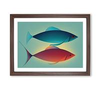 Unbelievable Fish Framed Wall Art Print A2 Walnut