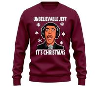 Unbelievable Jeff Christmas Sweatshirt - Festive and Hilarious! 100% Cotton, Unisex Design, Perfect for Spreading Holiday Cheer! Burgundy