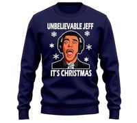 Unbelievable Jeff Christmas Sweatshirt - Festive and Hilarious! 100% Cotton, Unisex Design, Perfect for Spreading Holiday Cheer! Navy