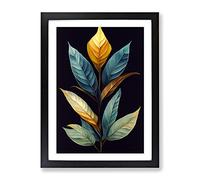 Unbelievable Leaves Framed Wall Art Print A2 Black