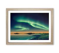 Unbelievable Northern Lights Framed Wall Art Print A2 Oak