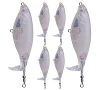 Unbemaltende Köder, Leere Köder,6x Rotierende Schwanzkünstlungsschwimbait Mit Augen, Natürliche Angelköder, Fischköder Zubehör | Rohköder Set Mit Verschiedenen Formen Für Effektives Angeln Und Natürli