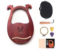 UNbit Hand Made Lap Harp, 16-String Harp 16-tone Portable Mahogany Handmade Harp Lyre Instrument Gift Harp