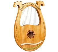 UNbit Hand Made Lap Harp, 16 String Lyre Harp For Beginner,Instrument Kit Portable Small Harp Lyre With Tunning Pick Music Book Metal String Harp Guitar Veneer Mahogany Harp For Kid Harp
