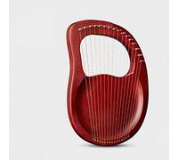 UNbit Hand Made Lap Harp, Harp 19-string 16-tone 7-tone 10-string Mahogany Metal Plywood Body String Portable Musical Instrument With Bag String Cleaning Cloth Manual Paddle Tuning Stick(wood Color, H