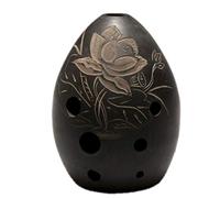UNbit Hand Polished Fired Ceramic Xun 8 Holes Ocarina Black Clay Xun Musical Instrument for Children Beginner Flute