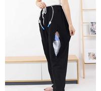 UNbit Incontinence Trousers, Catheter Trousers for Women & Men with Hidden Pockets, Patient Pants for Dialysis & Bedridden Patients, Black, M/L/XL/2XL