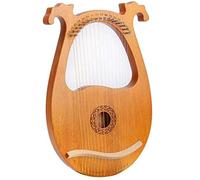 UNbit Lyre Harp, 16-String Wood Harp Solid Wood Mahogany Lyre Harp with Tuning Key for Beginning Music Lovers Harp
