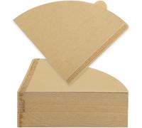 Unbleached Coffee Filter Papers [Pack of 100] - Size 4, Natural Paper Coffee Filters for Pour Over/Drip Coffee Maker, Disposable Cone Filter Paper, Hot Pressed, Biodegradable
