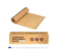 Unbleached Parchment Paper Roll with Built-in Slide Cutter - Food Grade Non-Stick Baking Paper for Cooking, Grilling, Air Fryer & Steaming (15in x 210ft)