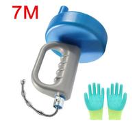 Unblocker Hair Remover Sink Snake Drain Auger Pipe Plumber Cleaner 7M+Gloves