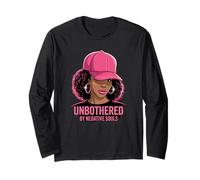 Unbothered African American Afro Queen Cap Sassy Black Woman Long Sleeve T-Shirt