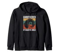 Unbothered By Negative Souls Black Queen Afro American Zip Hoodie