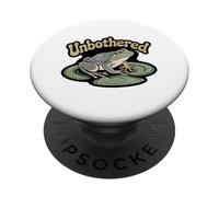 Unbothered Frog Lily Pad Chill Relaxed Nature Wilderness PopSockets Adhesive PopGrip
