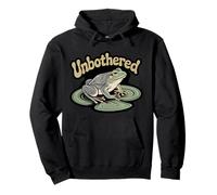 Unbothered Frog Lily Pad Chill Relaxed Nature Wilderness Pullover Hoodie