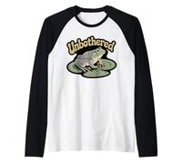 Unbothered Frog Lily Pad Chill Relaxed Nature Wilderness Raglan Baseball Tee