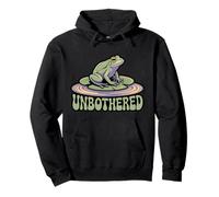 UNBOTHERED Light Green Frog Lily Pad Pond Ripple Calm Pullover Hoodie