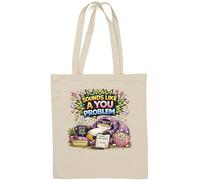 Unbothered Penguin Relaxing at Home Natural Cotton Tote Bag White