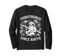 Unbothered Since Birth Sloth Cottagecore Forest Long Sleeve T-Shirt