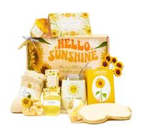 UNBOXMENT Sunflower Gifts Sending Sunshine, Get Well Soon Gifts Basket Care Package Birthday Gifts for Women, Unique Relaxation Gifts Box for Thinking of You Her Sister Best Friend