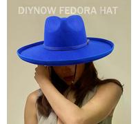 Unbrand Fashionable Luxury Big brim Felt Hat Panama Jazz Hat for Men and Women Love Top Design Wrapped Gentleman Elegant Hat 4 56-58cm