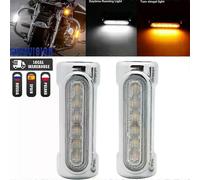 Unbrand Motorcycle Highway Crash Bar Light Switchback Driving Light compatible for Victory Har-ley Road King Touring Amber LED Turn Signal Lamp Si...