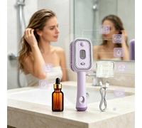 unbrand Steam Scalp Massage Hair Brush Kit, Portable Rechargeable Mist Comb With Matching Hair Care Accessories purple