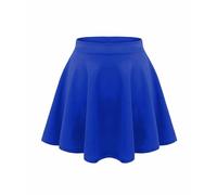unbranded Kids Girls Children High Waisted Stretch Plain Flippy Flared Short Skater Skirts (13, Royal Blue)