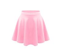 unbranded Kids Girls Children High Waisted Stretch Plain Flippy Flared Short Skater Skirts (9/10, Baby Pink)