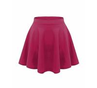 unbranded Kids Girls Children High Waisted Stretch Plain Flippy Flared Short Skater Skirts (9/10, Fuchsia)