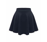 unbranded Kids Girls Children High Waisted Stretch Plain Flippy Flared Short Skater Skirts (9/10, Navy)