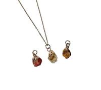 Unbranded Leo Crystal Necklace Set - Zodiac - Citrine - Tigers Eye - Carnelian - 3 Star Charm Signs